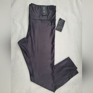 INC International Concepts Large Black Highrise Shine Compression Leggings